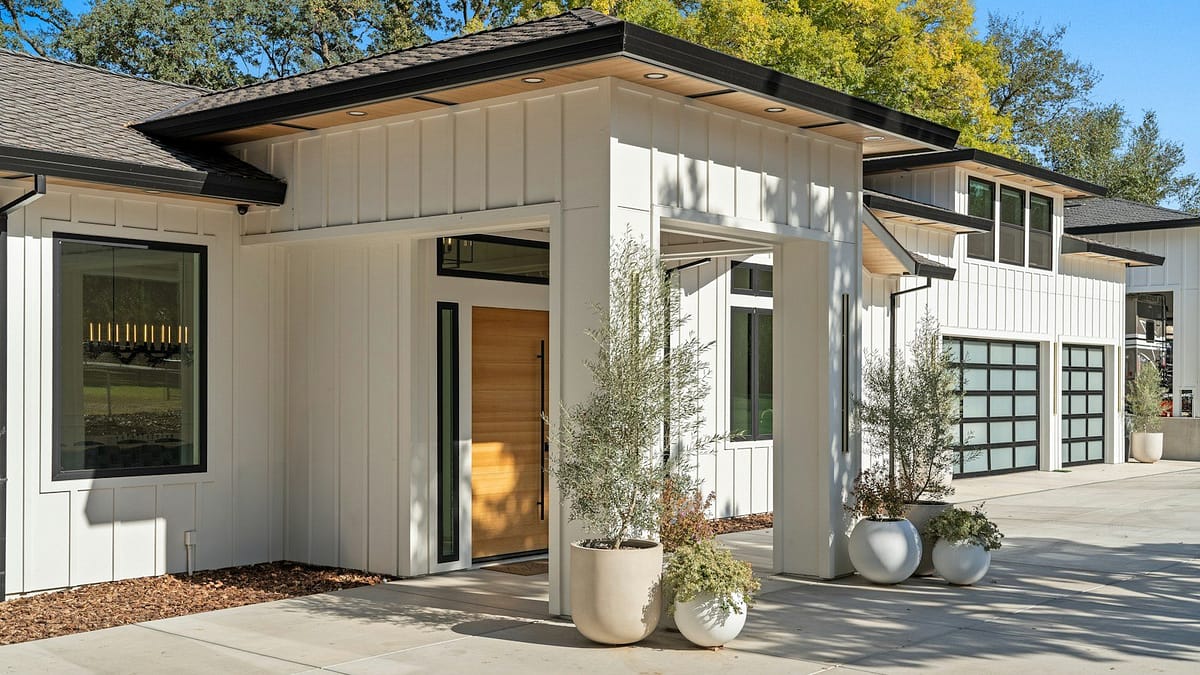 Modern new construction home exterior