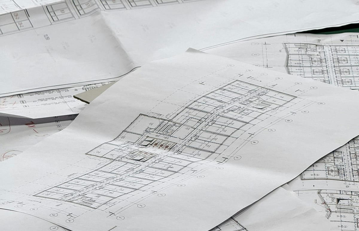 Architectural building plans and blueprints for a newly built home